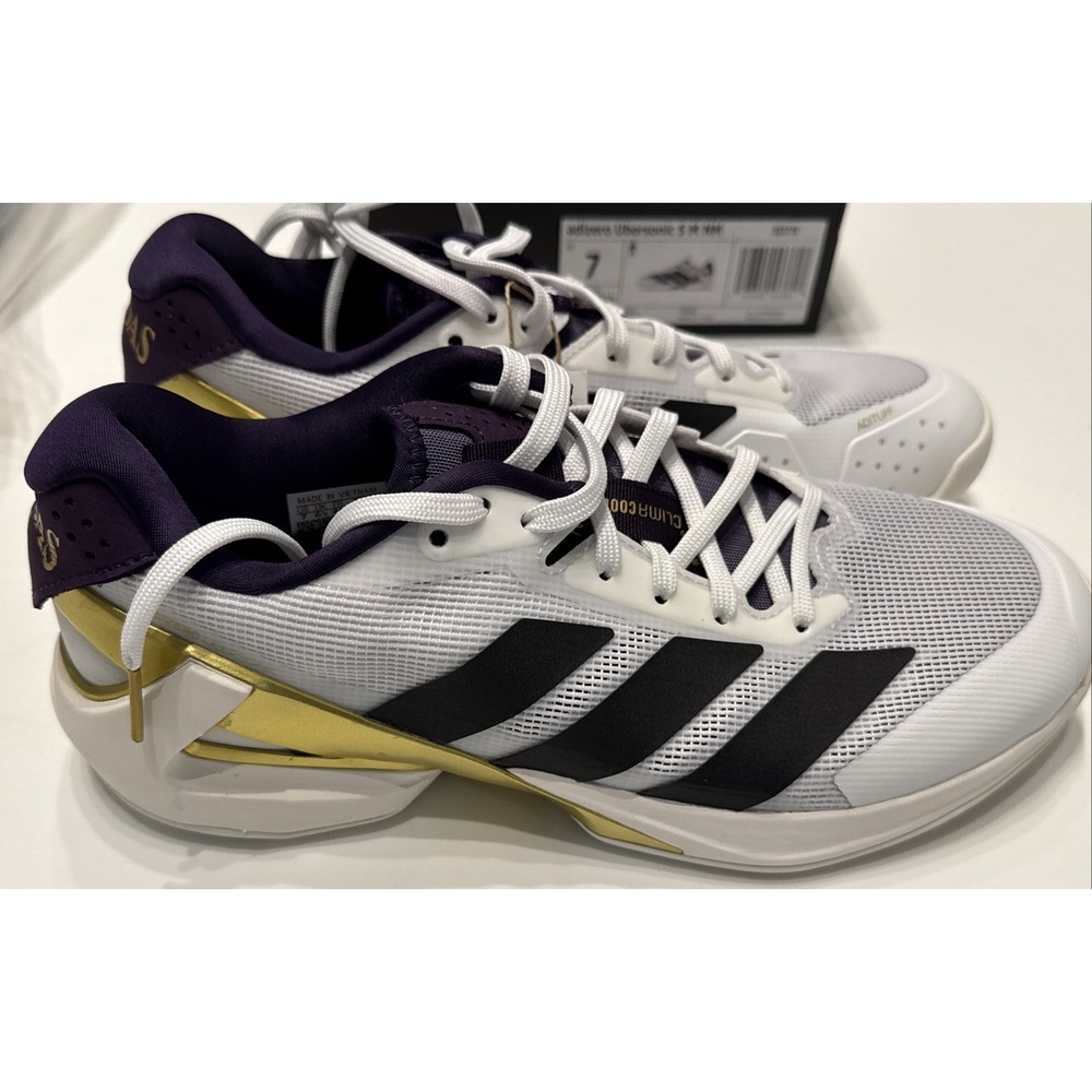 Adidas adizero Ubersonic 5 M NM Men's 7 JQ3778 White, Black, Purple, & Gold New